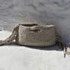 χειροποίητη clutch τσάντα με κρόσσια από 100% ανακυκλωμένο μακό νήμα με μαγνητικό κούμπωμα